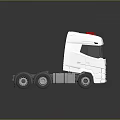 White Truck Cab With Red Top Modern Design And Visible Wheels 3d model