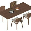 Dining table and chair combination 3d model