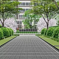 Residential Garden Landscape Master Plan With Green Spaces And Walking Paths
