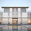 Modern Townhouse Exterior Design With Stone Facade Large Windows And Balcony