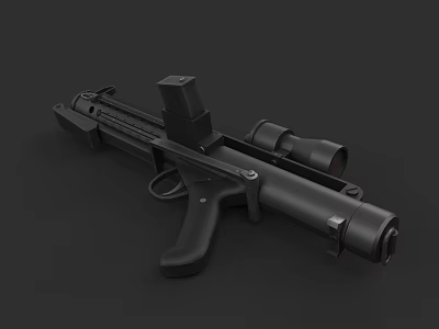 Black Tactical Rifle With Scope Grip Barrel And Design Features 3d model