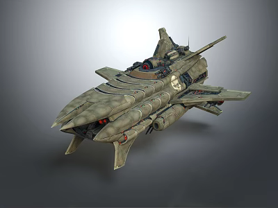 Futuristic Cosmic Spaceship With Armored Hull And Aerodynamic Design For Space Exploration 3d model