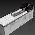 White Cargo Trailer With Stained Metal Surface And Dual Wheels