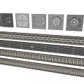 Modern Bathroom Accessories with Different Designed Drain Grates and Various Patterns 3d model