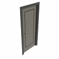 Modern Hinged Door With Metal Frame Frosted Glass Panel And Herringbone Pattern 3d model