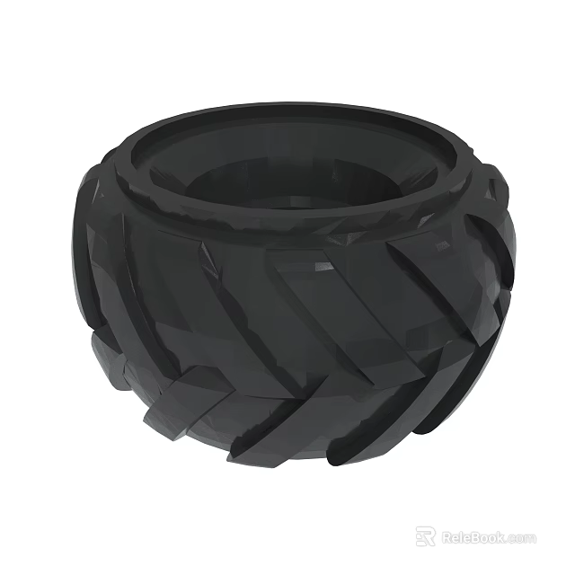 Modern Black Bowl Shaped Decorative Container With Geometric Textured Surface 3d model 