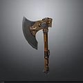 Vintage Handcrafted Axe Featuring Sharp Metal Blade And Sturdy Wooden Handle Design