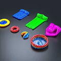 Vibrant Inflatable Water Sports Equipment Including Float Rings Mats Beds Seats And Paddling Pools