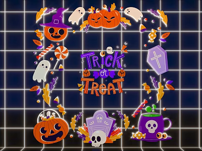 Cartoon Halloween decoration wall lighting 3d model