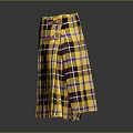 Yellow Purple White Plaid Kitchen Apron With Red Decorative Buttons