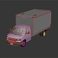 Gray Box Van Cargo Vehicle With Delivery Truck Design And Reflective Surface