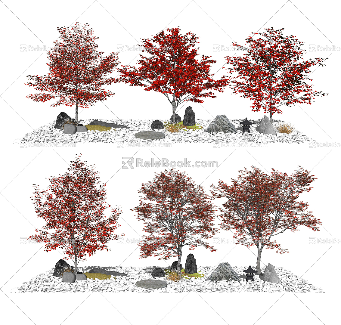 Modern Tree Landscape Tree Autumn Arbor Maple 3d model