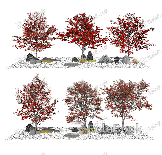 Modern Tree Landscape Tree Autumn Arbor Maple model