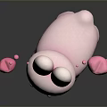 Cute Pink Rabbit Toy With Floppy Ears And Heart Shaped Bubbles