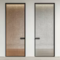 Modern Hinged Doors Design Brown And Grey Textured Panels With Black Frames For Interior Spaces 3d model