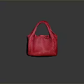 Chic Red Woven Handbag With Structured Shape And Textured Pattern 3d model
