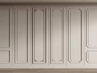French Wall Panel Carved Wall Panel Wall Trim Plaster Line 3d model