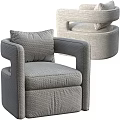 Comfortable Grey Single Sofa with Fabric Upholstery and Decorative Cushion in Modern Design