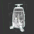Rustic Metallic Mechanical Structure With Support Legs Top Platform And Detailed Panels