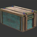 Vintage Green Wooden Box With Metal Clasps Rustic Texture Decorative Storage