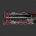 Vintage Steam Train Model With Red And Silver Body Wheels Chimney And Cabin