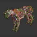Detailed 3D Anatomical Panther Model Showing Muscles Bones And Vibrant Internal Structure Rendering