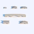 Various Landscape Bridge Models With Arched Designs And Decorative Railings 3d model