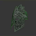 Medieval Weapon Helmet With Intricate Metallic Carvings And Decorative Ornate Patterns