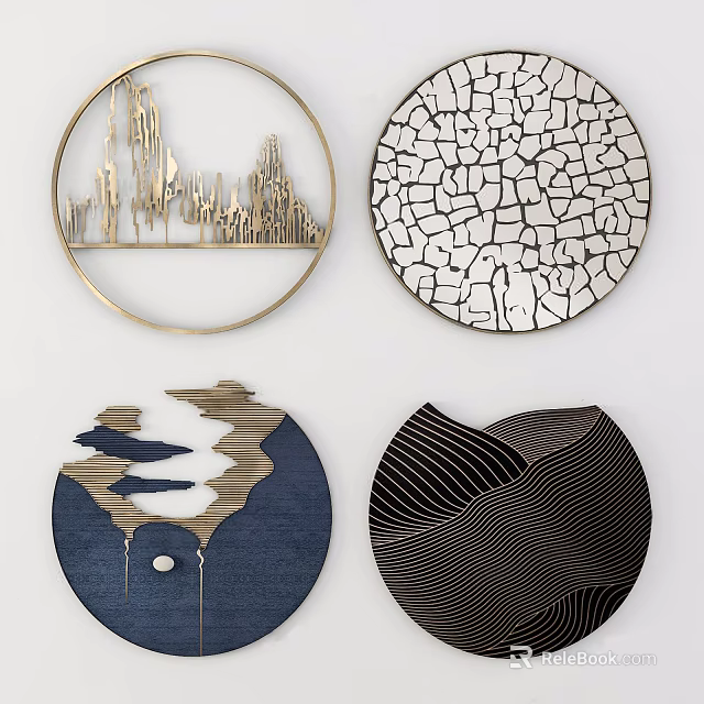 Modern Abstract Circular Wall Decor With Geometric Patterns And Artistic Designs 3d model