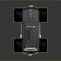 Silver Modified Monster Truck With Large Tires And Roof Rack Equipment