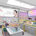Konesha Beauty Store With Cosmetics Skincare Products And Glass Front Display Shelves