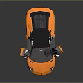 Modern Orange Sports Car With Open Scissor Doors And Black Roof Design