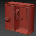 Vintage Passbildautomat Booth With Red Top Silver Exterior Orange BEREIT Sign And Telephone