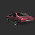 Red Classic Sedan With Sleek Body Design And Rear View Details