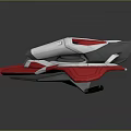 Red And Silver Futuristic Flying Device With Aerodynamic Design And Circular Components 3d model