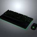 Ergonomic Gaming Keyboard and Mouse Combo with Green RGB Backlight and Sleek Design