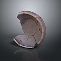 Broken Sculpture Carving with Cracked Surface Ceramic Material on Dark Background and Subtle Reflection 3d model