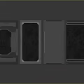 Four Different Flat Panel Equipment Devices With Black And Blue Surface Designs