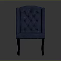 Classic Blue Tufted Accent Chair With Armrests And Dark Wooden Legs Elegant Upholstered Furniture Design