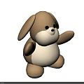 Cute Brown And White Rabbit Stuffed Toy With Big Ears Standing Pose For Kids