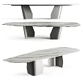 Minimalist Modern Coffee Table With Marble Top And Metal Leg Design