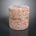 Natural Landscape Featuring Cylindrical Orange Gray Textured Rock With Dark Background Reflection 3d model