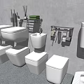TOTO Various Toilet Types with Bathroom Accessories in Modern Bathroom Setting