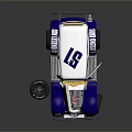 Blue And White Rothmans 51 Vintage Race Car With Open Hood And Exposed Engine