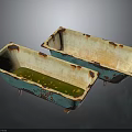 Vintage Rustic Teal Bathtubs With Rusted Edges And Metal Legs