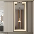 Modern Entrance Cabinet Cream Scarpa Stacked Structure Partition Entrance 3d model