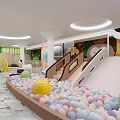 Kindergarten Indoor Playground with Slide Ball Pit Octopus Toy and Cartoon Decorations