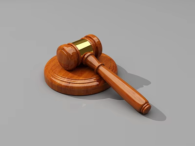 Premium Wooden Gavel As Practical Hardware Tool With Sturdy Wooden Base 3d model