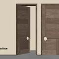 Poliform Wooden Swing Doors Dark Brown Design With Golden Handles