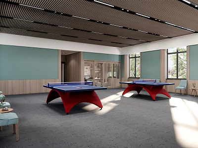 modern table tennis hall 3d model